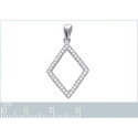 Pendentif argent massif 925 rhodié et oxyde de zirconium micro serti