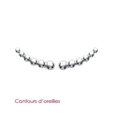 Boucles contours d'oreilles 20 mm boules - Maeva - argent massif 925/000 rhodié
