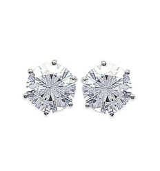 Puces d'oreilles 9 mm clous - Daphne - argent 925 rhodié - zircon transparent