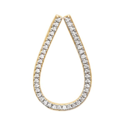 Pendentif plaqué or 750 3 microns bicolore et oxyde de zirconium micro serti