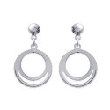 Boucles d'oreilles pendantes 18 mm rondes anneaux - Alixe - argent massif 925