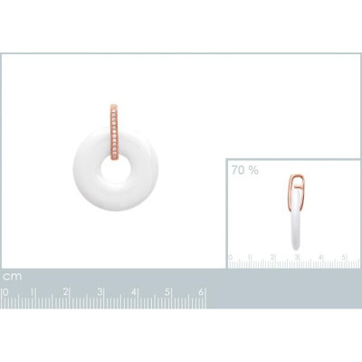 Pendentif plaqué or 750 3 microns rose oxyde de zirconium et céramique