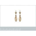 Boucles d'oreilles pendantes dormeuses Plaqué Or motifs arabesques 32mm x 7mm