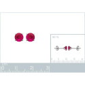Boucles d'oreilles puces clous rondes pierre rose 5mm - Zoe - argent 925 rhodié
