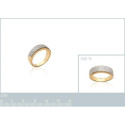 Bague plaqué or 750 5 microns bicolore et oxyde de zirconium micro serti
