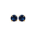 Boucles d'oreilles puces clous plaqué or pierre de synthèse bleue ronde