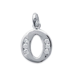 Pendentif argent massif 925 rhodié et oxyde de zirconium