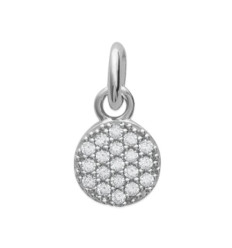 Pendentif argent massif 925 rhodié et oxyde de zirconium
