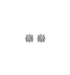 Puces d'oreilles clous tige 3 mm - Lili - argent massif - cristal transparent