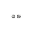 Puces d'oreilles clous tige 3 mm - Lili - argent massif - cristal transparent