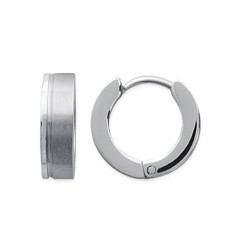 Petites créoles épaisses en Acier inoxydable 13mm x 4mm fil carré charnières