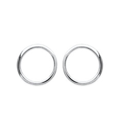 Boucles d'oreilles 12 mm anneau clous tiges - Esmée - argent massif 925 rhodié