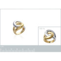 Bague plaqué or 750 3 microns bicolore