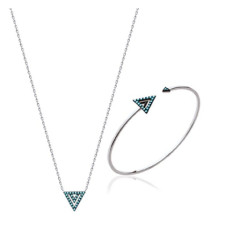 Jonc argent massif 925 rhodié et pierre de synthèse diamètre 56 mm