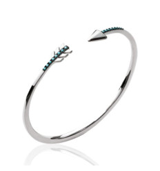 Jonc argent massif 925 rhodié diamètre 56 mm