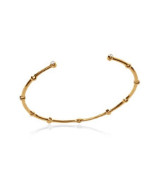 Jonc plaqué or 750 3 microns et oxyde zirconium diamètre 58 mm