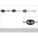 Bracelet acier ruthénium longueur 19 cm