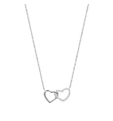 Collier argent massif 925 rhodié et oxyde de zirconium longueur 42 cm