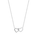 Collier argent massif 925 rhodié et oxyde de zirconium longueur 42 cm