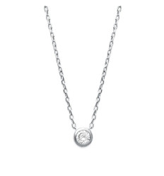 Collier argent massif 925 rhodié et oxyde de zirconium longueur 40 cm