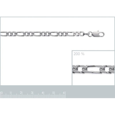 Chaîne argent massif 925 rhodié taille 55 cm