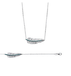 Collier argent massif 925 rhodié et pierre de synthèse longueur 45 cm