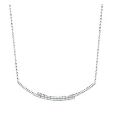 Collier argent massif 925 rhodié et oxyde de zirconium micro serti longueur 45 cm
