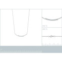 Collier argent massif 925 rhodié et oxyde de zirconium micro serti longueur 45 cm
