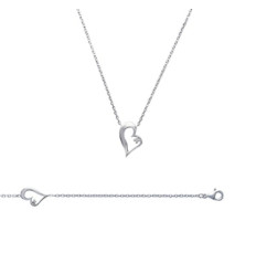 Bracelet argent massif 925 rhodié et oxyde de zirconium longueur 18 cm