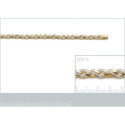 Bracelet plaqué or 750 3 microns bicolore et oxyde de zirconium longueur 19 cm