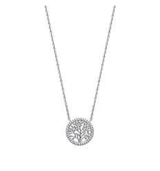 Collier argent massif 925 rhodié et oxyde de zirconium micro serti
