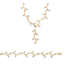 Collier plaqué or 750 3 microns et oxyde de zirconium longueur 42 cm