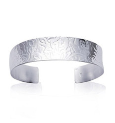 Jonc argent massif 925 rhodié