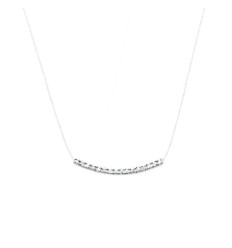 Collier argent massif 925 rhodié et oxyde de zirconium micro serti longueur 42 cm