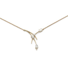 Collier plaqué or 750 3 microns et oxyde de zirconium longueur 42 cm