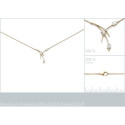 Collier plaqué or 750 3 microns et oxyde de zirconium longueur 42 cm