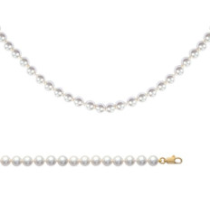 Collier plaqué or 750 3 microns et imitation perles de Majorque longueur 50 cm