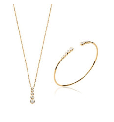 Collier plaqué or 750 3 microns et oxyde de zirconium longueur 45 cm