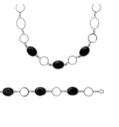 Bracelet acier et imitation pierre longueur 19 cm