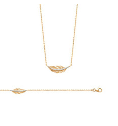 Collier plaqué or 750 3 microns bicolore et oxyde de zirconium longueur 45 cm