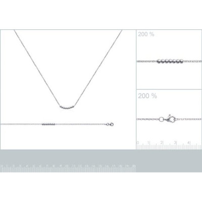 Collier argent massif 925 rhodié longueur 45 cm
