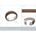 Bracelet acier et cuir longueur 18 cm
