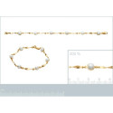 Bracelet plaqué or 750 3 microns et imitation perles longueur 18 cm