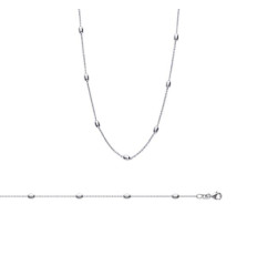 Chaîne argent massif 925 rhodié taille 45 cm