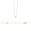 Collier plaqué or 750 3 microns et oxyde de zirconium longueur 45 cm