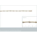 Bracelet plaqué or 750 3 microns et oxyde de zirconium longueur 18 cm