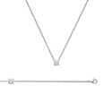 Collier argent massif 925 rhodié et oxyde de zirconium longueur 45 cm