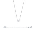 Collier argent massif 925 rhodié et oxyde de zirconium longueur 45 cm