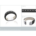 Bracelet acier et cuir longueur 18 cm