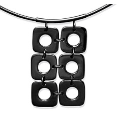 Collier acier ruthénium longueur 42 cm